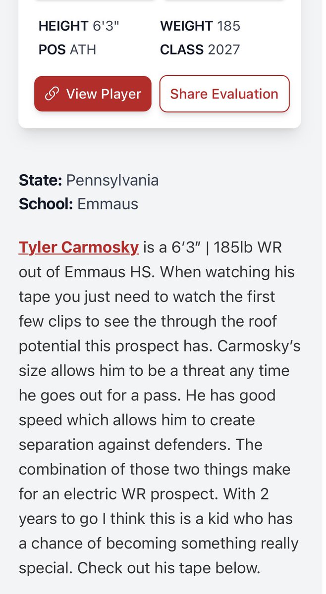 Tyler Carmosky (@tyler_carmosky) on Twitter photo Thank you for the write up! @PRZPAvic <a href="/PrepRedzoneNext/">Prep Redzone 𝙉𝙀𝙓𝙏 🏈</a> <a href="/PrepRedzonePA/">Prep Redzone Pennsylvania</a> <a href="/PrepRedzone/">Prep Redzone 🏈</a> Thank you for the write up! @PRZPAvic <a href="/PrepRedzoneNext/">Prep Redzone 𝙉𝙀𝙓𝙏 🏈</a> <a href="/PrepRedzonePA/">Prep Redzone Pennsylvania</a> <a href="/PrepRedzone/">Prep Redzone 🏈</a>