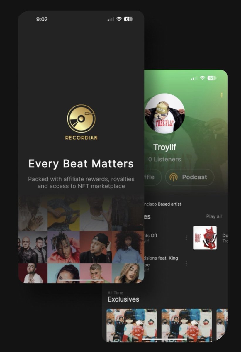 Recordian is the FIRST music streaming platform by artists, for artists, that truly solves the challenges artists face.

And unlike others, we bridge the gap between Web3 innovation and the Web2 music streaming world, empowering artists without cutting them off from mainstream