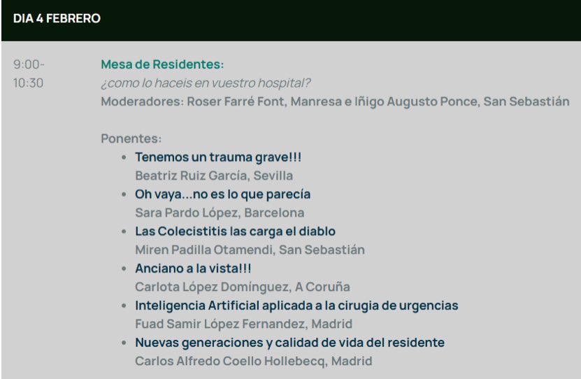 AECUrg (@stcuaec) on Twitter photo Calentando motores para la III Reunión de la sección….
Ya tenemos en la web los residentes ponentes de la Mesa de Residentes 👏👏
📅4/2/25
⏱️9:00h
<a href="/FelipePareja67/">Felipe Pareja 🇪🇸</a> <a href="/NisaFrancisca/">Francisca García-Moreno Nisa</a> <a href="/ireysimo/">Ignacio Rey Simó</a> <a href="/RFarr15/">R. Farré</a> <a href="/CiruUrgDonosti/">Cirugia Urgencias Donosti</a> <a href="/vir_dur/">Virginia Durán</a> <a href="/andreacamposMD/">Andrea Campos</a> <a href="/EnricoMarrano/">Enrico Marrano, MD</a> <a href="/AMGC_Surg/">Ana González, MD, PhD, FEBS Em Surg</a> Calentando motores para la III Reunión de la sección….
Ya tenemos en la web los residentes ponentes de la Mesa de Residentes 👏👏
📅4/2/25
⏱️9:00h
<a href="/FelipePareja67/">Felipe Pareja 🇪🇸</a> <a href="/NisaFrancisca/">Francisca García-Moreno Nisa</a> <a href="/ireysimo/">Ignacio Rey Simó</a> <a href="/RFarr15/">R. Farré</a> <a href="/CiruUrgDonosti/">Cirugia Urgencias Donosti</a> <a href="/vir_dur/">Virginia Durán</a> <a href="/andreacamposMD/">Andrea Campos</a> <a href="/EnricoMarrano/">Enrico Marrano, MD</a> <a href="/AMGC_Surg/">Ana González, MD, PhD, FEBS Em Surg</a>