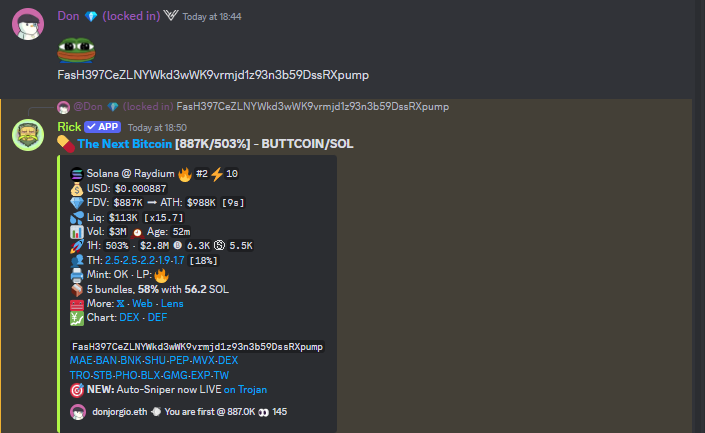 DonjorgioMD's tweet photo. Some more cooks in @Vault_Alpha today: 

#BUTTCOIN called at 880k - currently at 9M 10x
#BONECOIN from 5.5M to 15M - 3x

Join here: https://t.co/52Rzovn8SR https://t.co/eS9EVSOWcI