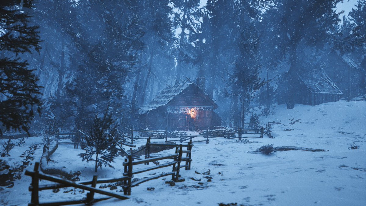 scionti_design's tweet photo. Enhancing one of my old projects with latest
Unreal Engine 5.5.2 Lumen Nanite ❄️❄️🥶
Lighting Snow and Volumetric Fog Mist with Sky Creator. 
Assets from Quixel, the terrain and path was created inside Unreal using sculp tool and insert and brushed trees from Mawi
Running on RTX4090 ingame 60fps 4k native 

4k Video Youtube 👇

https://t.co/gcJiwtrnk5

More details of project on Artstation 👇

https://t.co/I3aPciQ2cI

#ue4 #ue5 #ingame #realism #photoreal #forest #UnrealEngine5 #lumen 
#UnrealEngine #unrealengine4 #photorealism #photorealistic #photoreal #quixel #environment #forest #village #realtime #pbl #3d #ingame #videogames #videogame #megascans #forestpath #sky #cloudy #rtx4090 #nvidia @UnrealEngine @80Level @ArtStationHQ @quixeltools