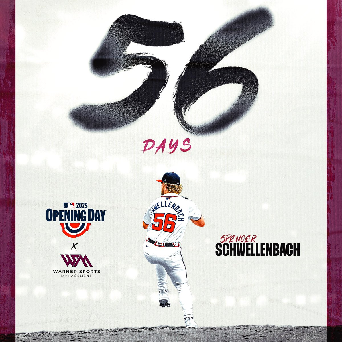 Only 56 more days until Opening Day! 

We’re excited to see what’s in store for year 2 of <a href="/spencerschwell/">Spencer Schwellenbach</a>. Spencer finished top 10 in Wins, Innings Pitched, WAR, WHIP, BB/9, and WPA amongst all qualified NL rookie pitchers.
#TeamWSM