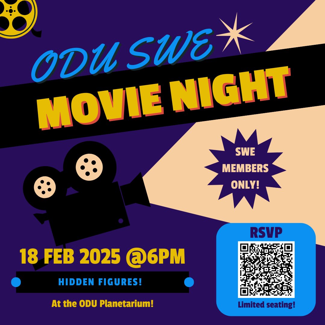 We got our Movie Night rescheduled for y'all! SWE members ONLY, come out and enjoy Hidden Figures with us! Make sure to RSVP!