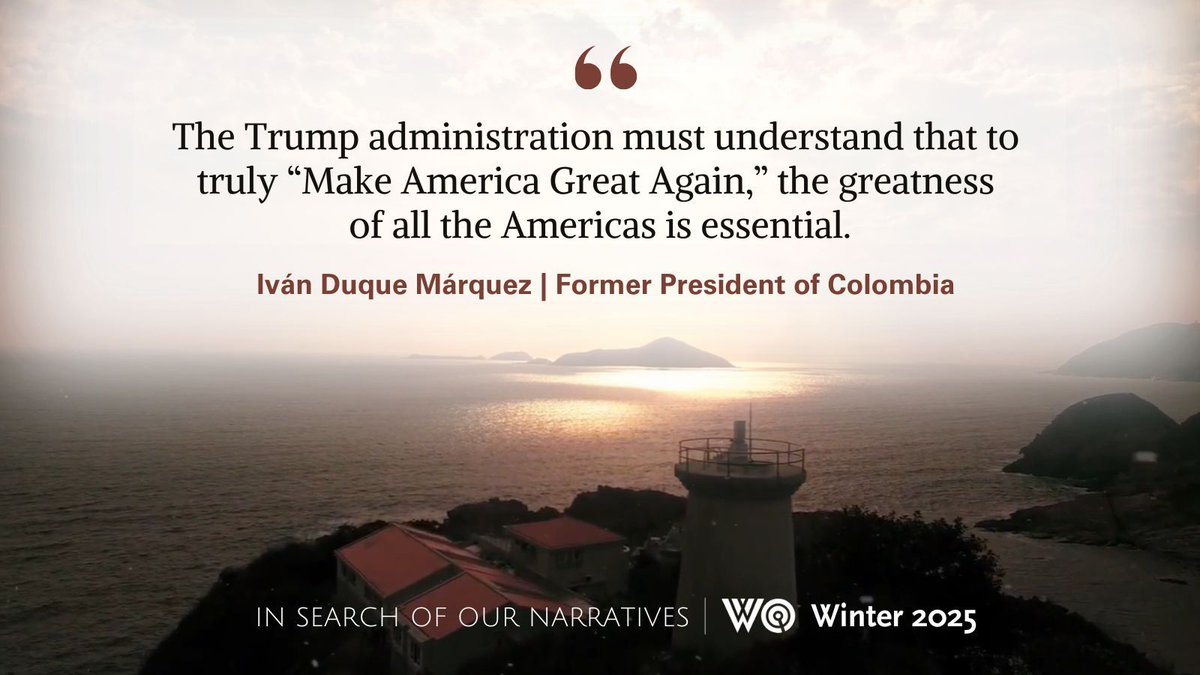 Former Colombian President <a href="/IvanDuque/">Iván Duque 🇨🇴</a> says that by focusing on the Americas as a region, the new US administration can leave a lasting legacy of prosperity and freedom across the Americas. 

Read more in In Search of Our Narratives
#GuidingNarratives
buff.ly/3E9Y98J