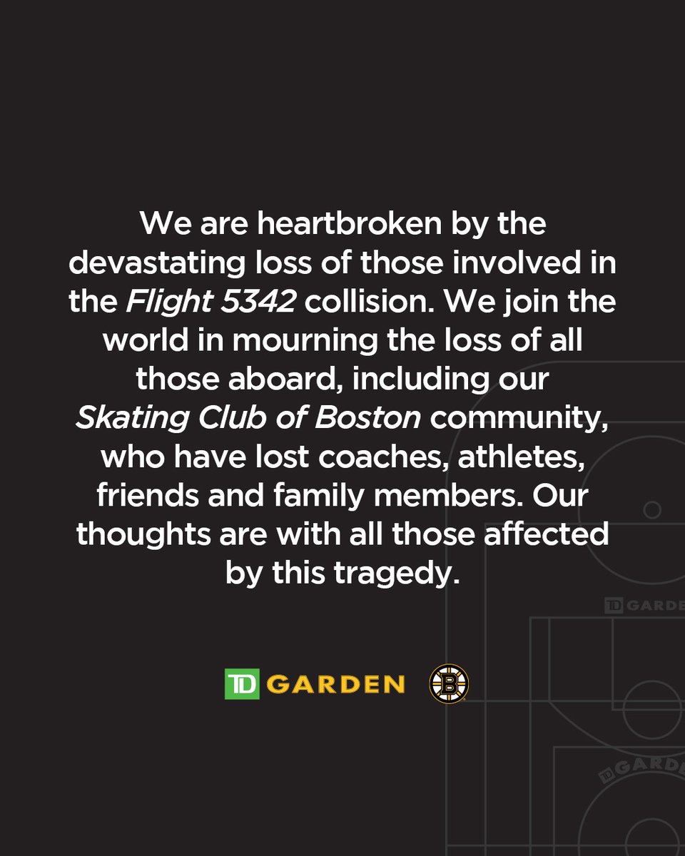 tdgarden's tweet image. A statement from TD Garden and the Boston Bruins.