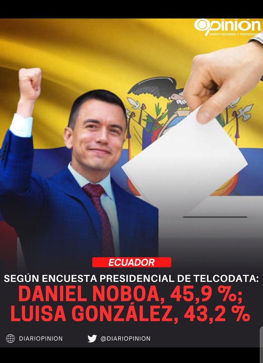 ZorayaMejia's tweet image. La encuesta de #TELCODATA.
#EleccionesEcuador2025 
#Ecuador