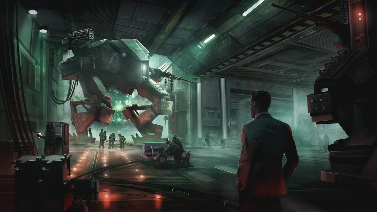 davesimondesign's tweet image. Green Dragon Mech Hangar
#conceptart #scifi #mech