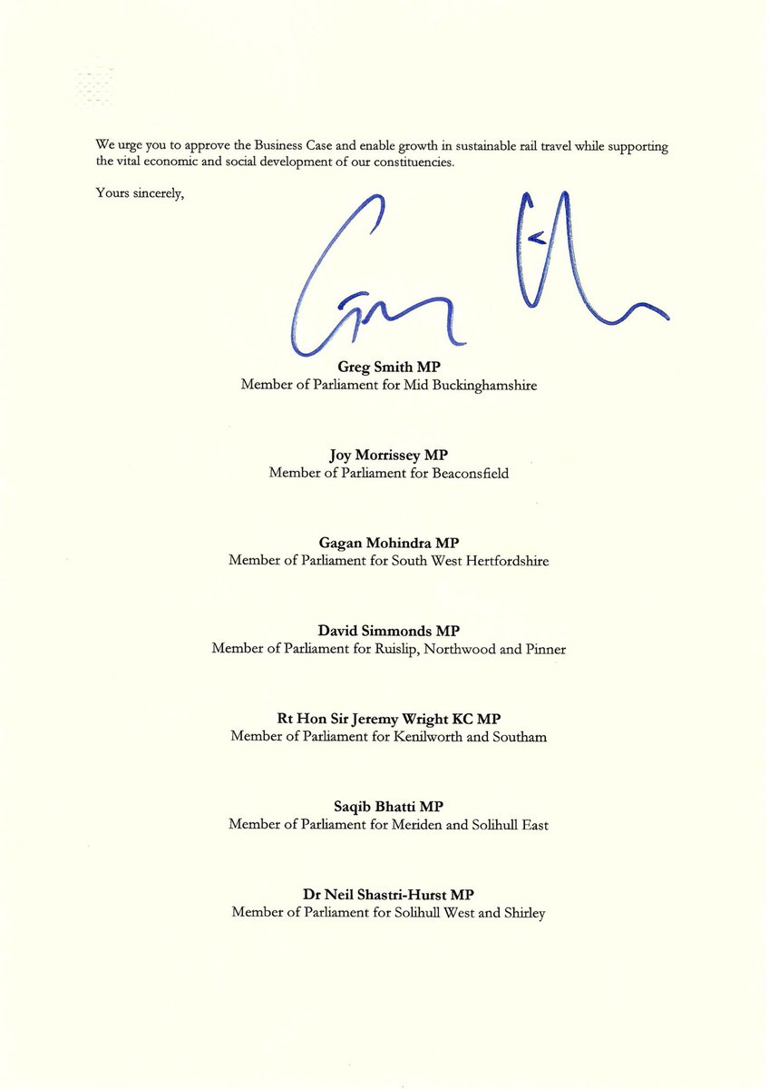 This week I and colleagues with constituencies across the Chiltern Railways network wrote to the Transport Secretary to reemphasise the urgent need for Government approval of Chiltern’s fleet upgrade.