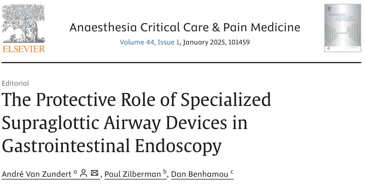 Can Specialized Supraglottic Airway Devices have a Protective Role in Gastrointestinal Endoscopy?

▶️sciencedirect.com/science/articl…
