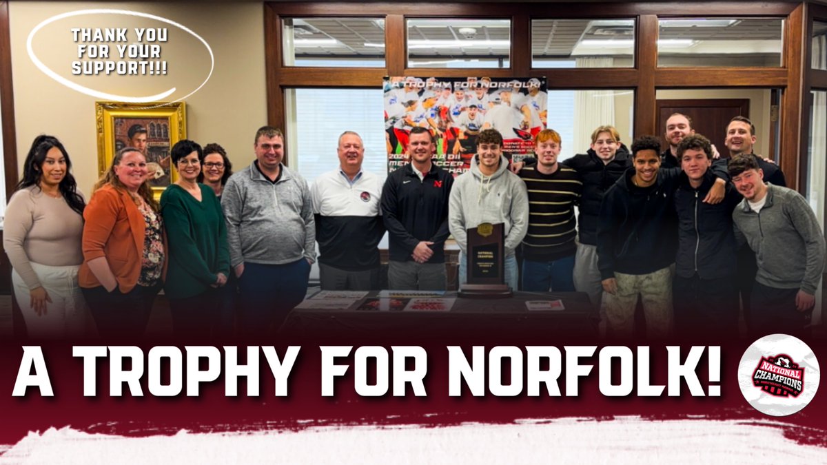 Northeast Men's Soccer (@northeastccms) on Twitter photo Catch the trophy around town! ๐จ
To show how thankful we are for your support of Northeast Athletics, we are bringing our national championship trophy to you!
First stop: <a href="/fnbo/">FNBO</a>!
Contact Bobby Frost at (402) 844-7723 to schedule a week with the trophy!
#ClawsDown | ๐ดโซ๏ธโช๏ธโฝ๏ธ Catch the trophy around town! ๐จ
To show how thankful we are for your support of Northeast Athletics, we are bringing our national championship trophy to you!
First stop: <a href="/fnbo/">FNBO</a>!
Contact Bobby Frost at (402) 844-7723 to schedule a week with the trophy!
#ClawsDown | ๐ดโซ๏ธโช๏ธโฝ๏ธ