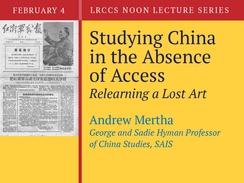 Lieberthal-Rogel Center for Chinese Studies (@michiganchina) on Twitter photo Join us for a discussion with Prof <a href="/AndrewMertha/">Andrew Mertha</a> on how China scholars are adapting to the increasingly constrained access to Chinese data sources. 📉
Scholars are revisiting the tools and strategies used in the 1960s and 1970s...ii.umich.edu/lrccs/news-eve… Join us for a discussion with Prof <a href="/AndrewMertha/">Andrew Mertha</a> on how China scholars are adapting to the increasingly constrained access to Chinese data sources. 📉
Scholars are revisiting the tools and strategies used in the 1960s and 1970s...ii.umich.edu/lrccs/news-eve…