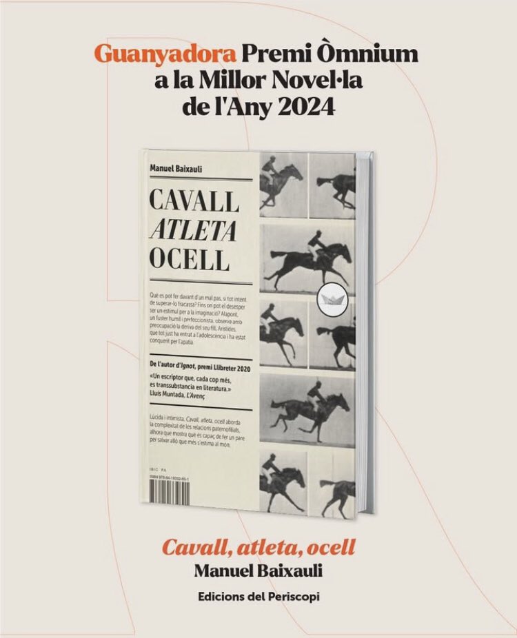 “Cavall, atleta, ocell”, de Manuel Baixauli (Ed. Periscopi)

Premi Òmnium a la millor novel·la de l’any 2024!

Òmnium Award to the Best Novel of 2024!

<a href="/homemanuscrit/">Manuel Baixauli</a> #ManuelBaixauli 
<a href="/Ed_Periscopi/">Periscopi</a>