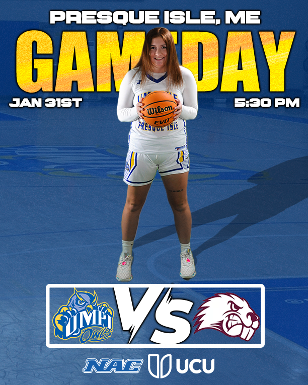 UMPIOwls (@umpiathletics) on Twitter photo GAMEDAY
UMPI Women's Basketball plays <a href="/UMFathletics/">UMF Athletics</a> in a <a href="/nacathletics/">North Atlantic Conference (NAC)</a> game located in Presque Isle, Maine.
Tip Off in the Wieden Gym starts at 5:30 PM
For Live Video or Live Stats, check out our website: owls.umpi.edu
#umpiowls GAMEDAY
UMPI Women's Basketball plays <a href="/UMFathletics/">UMF Athletics</a> in a <a href="/nacathletics/">North Atlantic Conference (NAC)</a> game located in Presque Isle, Maine.
Tip Off in the Wieden Gym starts at 5:30 PM
For Live Video or Live Stats, check out our website: owls.umpi.edu
#umpiowls