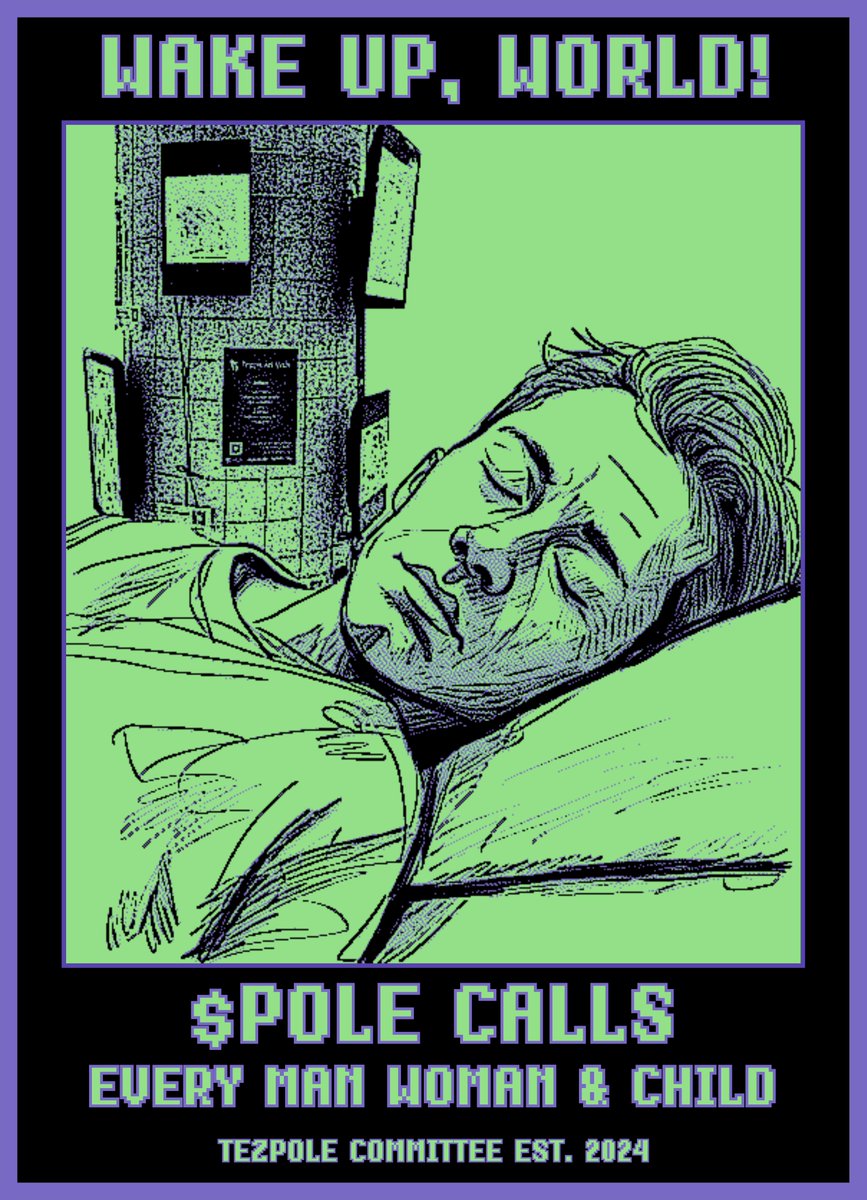 $POLE (@tezospole) on Twitter photo 🚨THIS IS NOT A DRILL.🚨
A call to those who refuse to fade into the static.
Own the signal. Carry the banner. And if you step into NFT Paris, your proof becomes physical
·400 editions
· 2 Tz
Envisioned and forged by <a href="/Dither/">Justin Rupp</a>. Amplified by the Ministry of $POLE PROPAGANDA. 🚨THIS IS NOT A DRILL.🚨
A call to those who refuse to fade into the static.
Own the signal. Carry the banner. And if you step into NFT Paris, your proof becomes physical
·400 editions
· 2 Tz
Envisioned and forged by <a href="/Dither/">Justin Rupp</a>. Amplified by the Ministry of $POLE PROPAGANDA.
