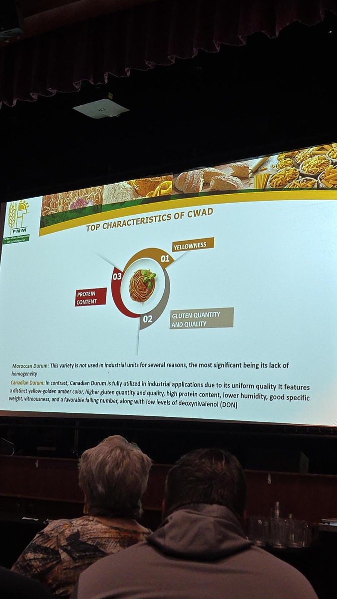 At the Durum Summit today in Swift Current. 
Many great speakers including Rachid Chamcham from Federation Nationale De LA Minoterie FNM from Morocco speaking on why they love Canadian durum and state that Canadian durum is superior and no substitute!
#durumsummit