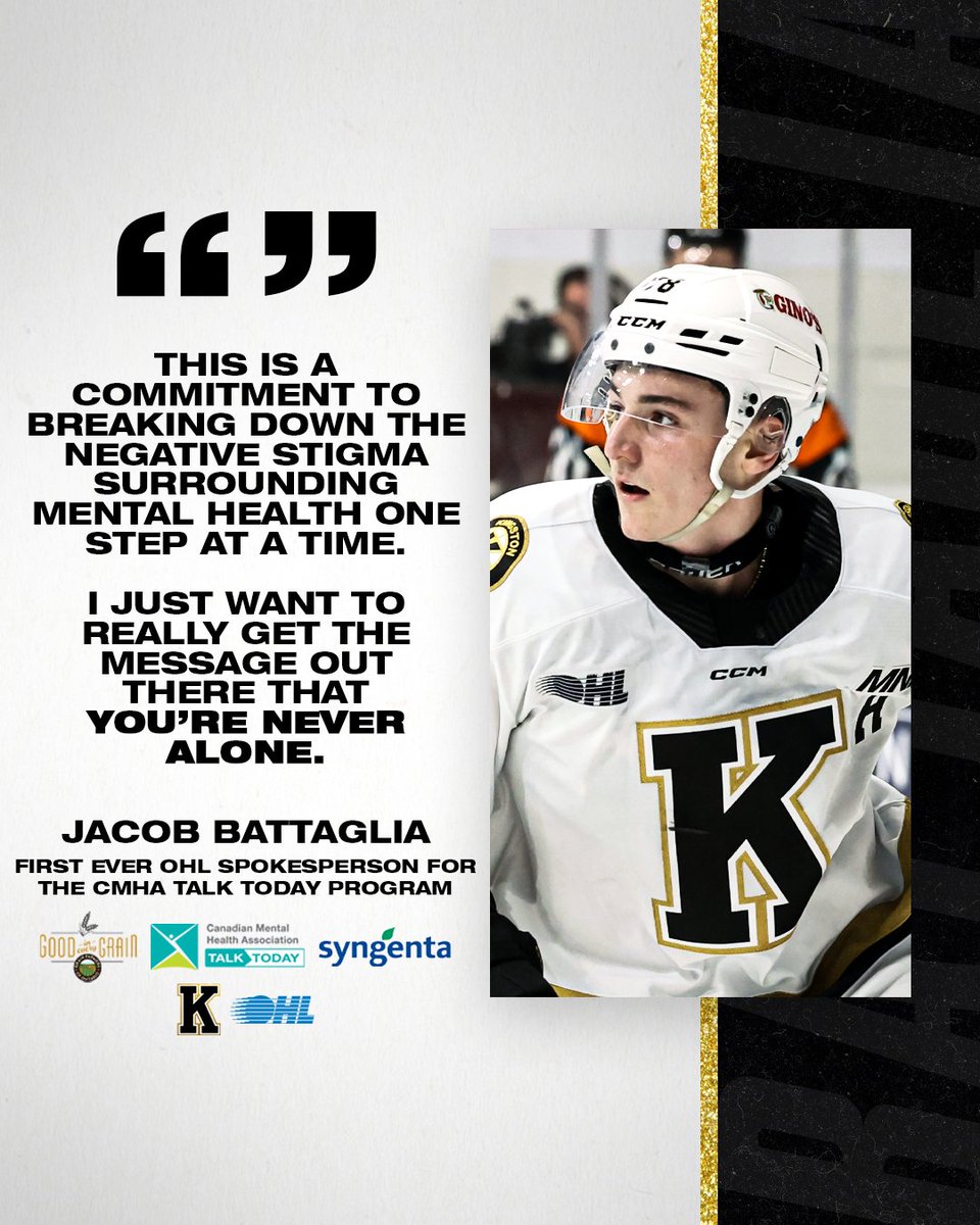Kingston Frontenacs (@kingstonfronts) on Twitter photo Making a change, one step at a time💛
Jacob Battaglia is proud to be the first ever spokesperson for the <a href="/CMHAOntario/">CMHA Ontario</a> Talk Today Program.
<a href="/OHLHockey/">Ontario Hockey League</a> | <a href="/CMHA_NTL/">CMHA National</a> Making a change, one step at a time💛
Jacob Battaglia is proud to be the first ever spokesperson for the <a href="/CMHAOntario/">CMHA Ontario</a> Talk Today Program.
<a href="/OHLHockey/">Ontario Hockey League</a> | <a href="/CMHA_NTL/">CMHA National</a>