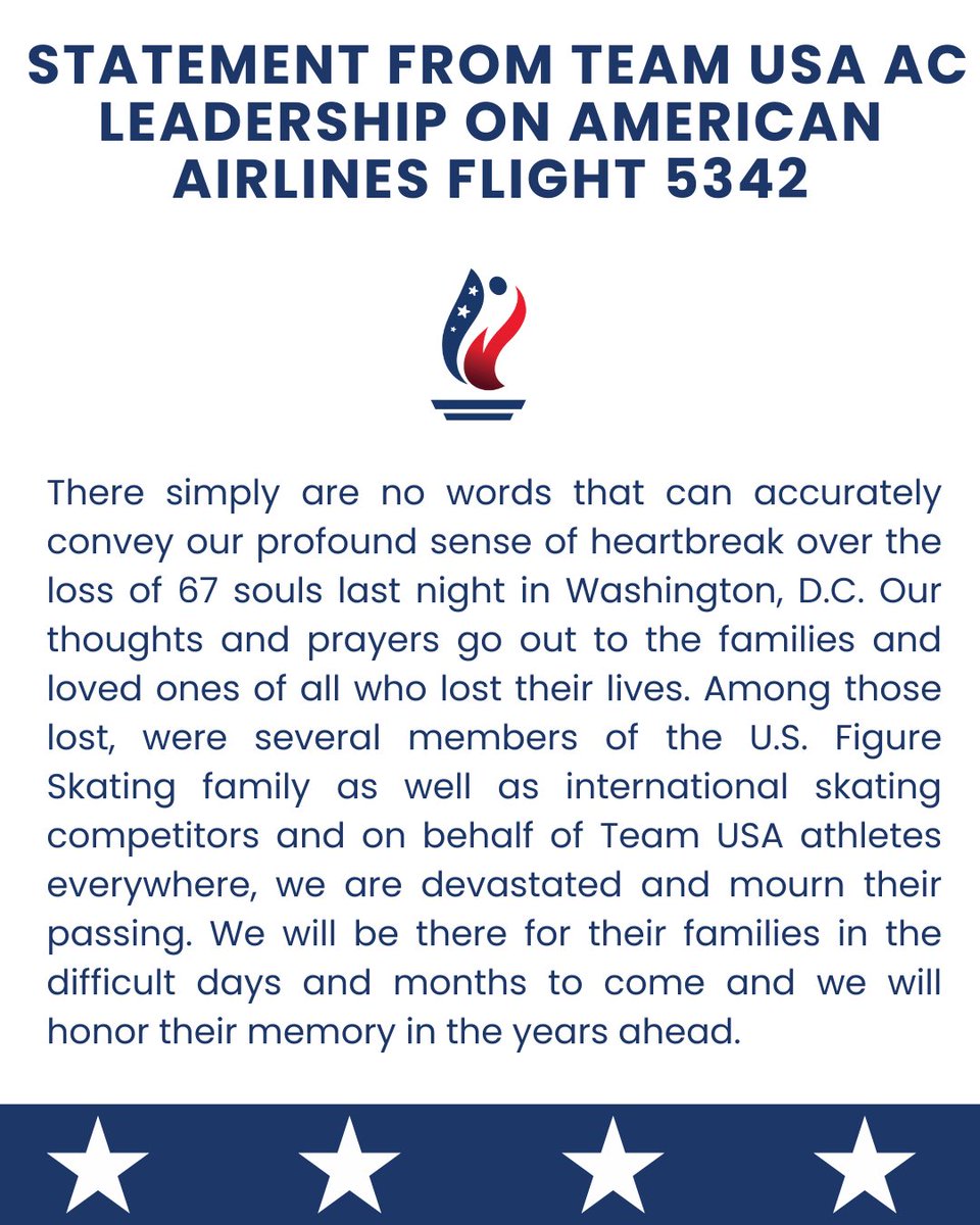 Statement From Team USA AC Leadership on American Airlines Flight 5342-   usopc.org/news/2025/janu…