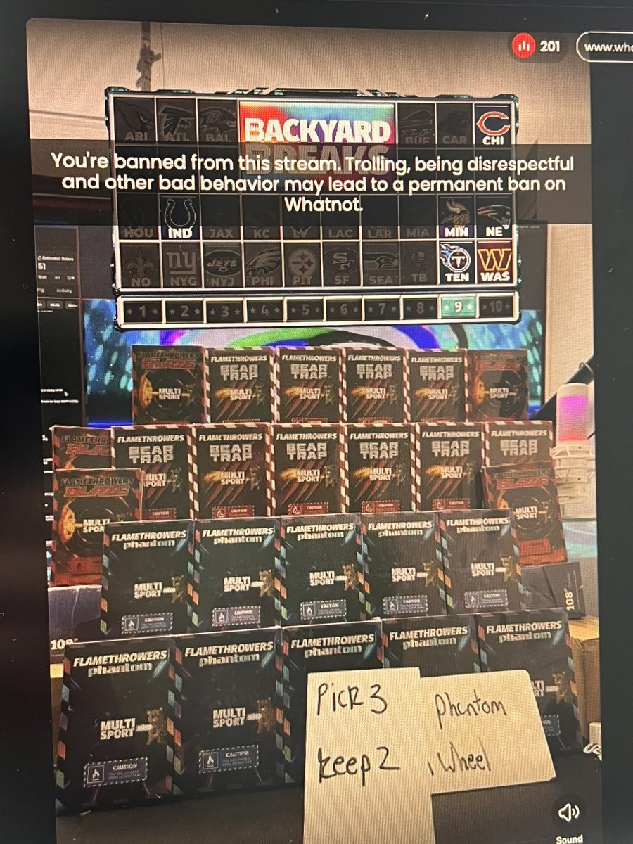 CKeats24's tweet photo. I was banned from a @backyardbreaks_ show because I asked the breaker if he condoned Grant’s comments. Just commented once. Immediate ban. My comment is disrespectful but Grant’s are not? @Whatnot Do better.
@CardPurchaser
@kaseymcdd https://t.co/Rr8hXMDRV3