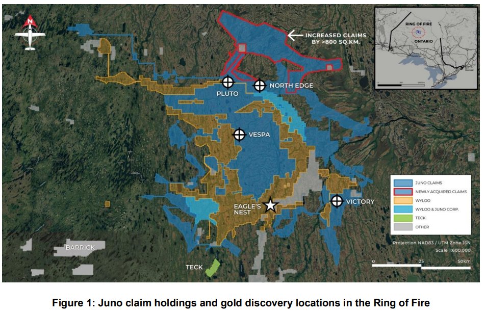 shorturl.at/iPkzm <a href="/elonmusk/">Elon Musk</a> <a href="/fordnation/">Doug Ford</a> <a href="/PierrePoilievre/">Pierre Poilievre</a> Juno Corp. announces discovery two gold discoveries in Ring of Fire - a potential new gold district? All 26 of the 26 holes drilled intersected gold, ranging from multiple ounces to anomalous levels!! 
Nickel, copper,