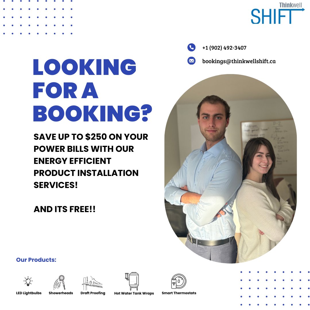 ThinkwellShift's tweet image. Book now for EPIS to secure an appointment with Jill &amp;amp; Riley for our energy efficient products to be installed in your home!