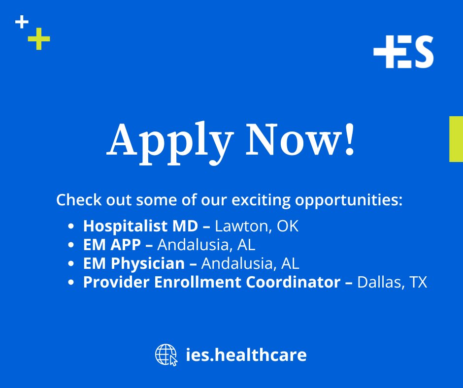 We're Hiring!

We have exciting opportunities available for professionals who are eager to make a impact within their communities and healthcare!

 Why join IES? Supportive work culture, opportunities for growth, great benefits, and more!

Apply today! ies.healthcare
