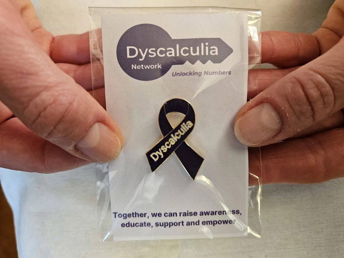 We are excited to share our brand new #Dyscalculia awareness pin is now available! Get yours and help raise awareness of Dyscalculia - let's start lots of conversations about dyscalculia! 

shorturl.at/TEdZo