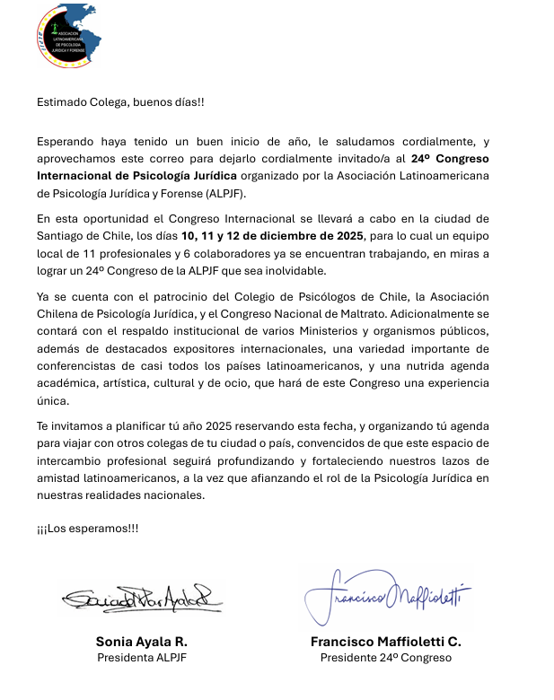 alpjf's tweet photo. Carta de invitación a nuestro próximo congreso... No te lo puedes perder https://t.co/uTKinnw1jO