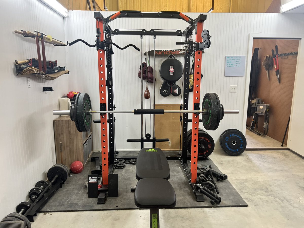 Getting after it today in the home gym. God is good.