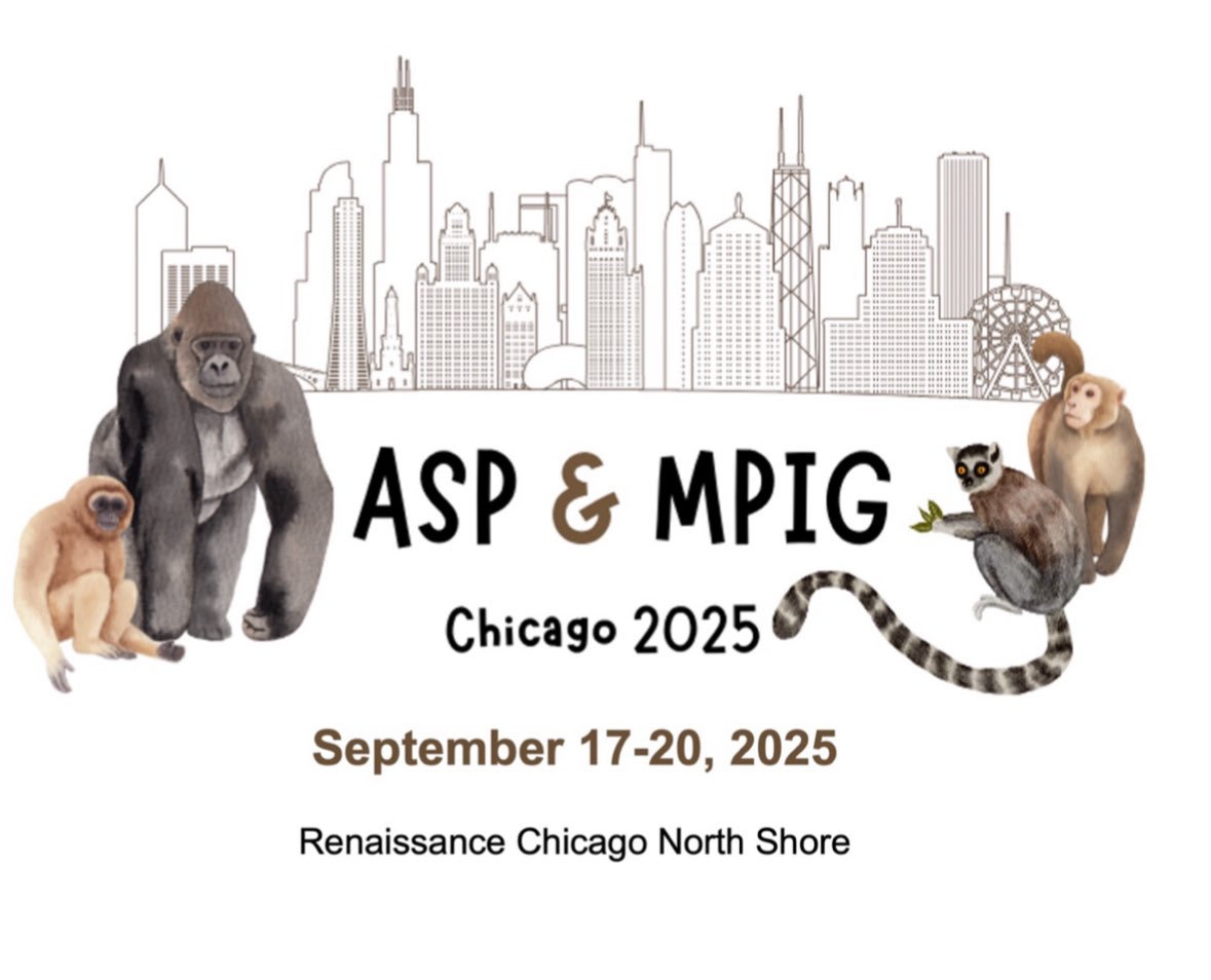 The submission window for ASP 2025 opens soon! 🐵

✨ ASP will continue to welcome both in-person and virtual presentations

✨ Submission opens for symposia/workshop/roundtables proposals: February 10, 2025

✨ Submission opens for abstracts: March 1, 2025