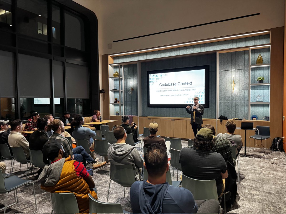 DylanBriar's tweet photo. Got to hang out at the monthly AJS meetup and it was great! Informative talks given, one of which was improvised on the spot, and new connections made. Stoked for next month 🤙🏻 https://t.co/Y0wZgSiKo1