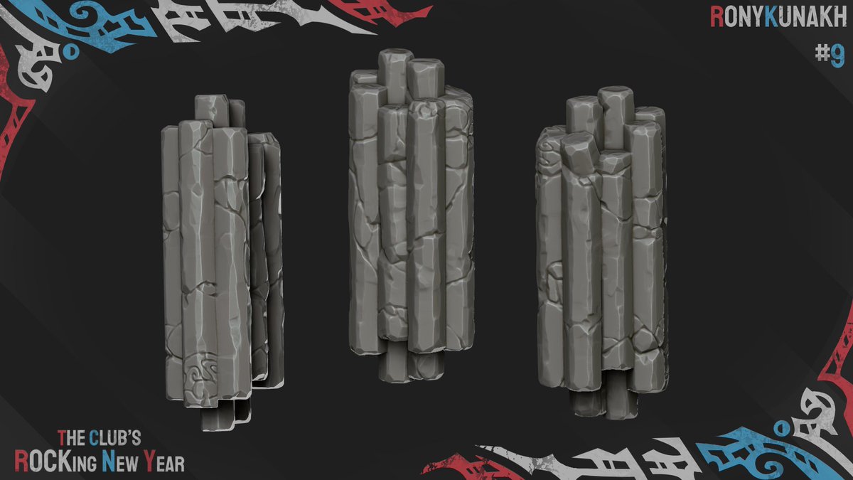 Not really satisfied with how this rock turned out, nonetheless here it is.
<a href="/TheClubDiscord/">The Club</a> #zbrush 
Rock 09