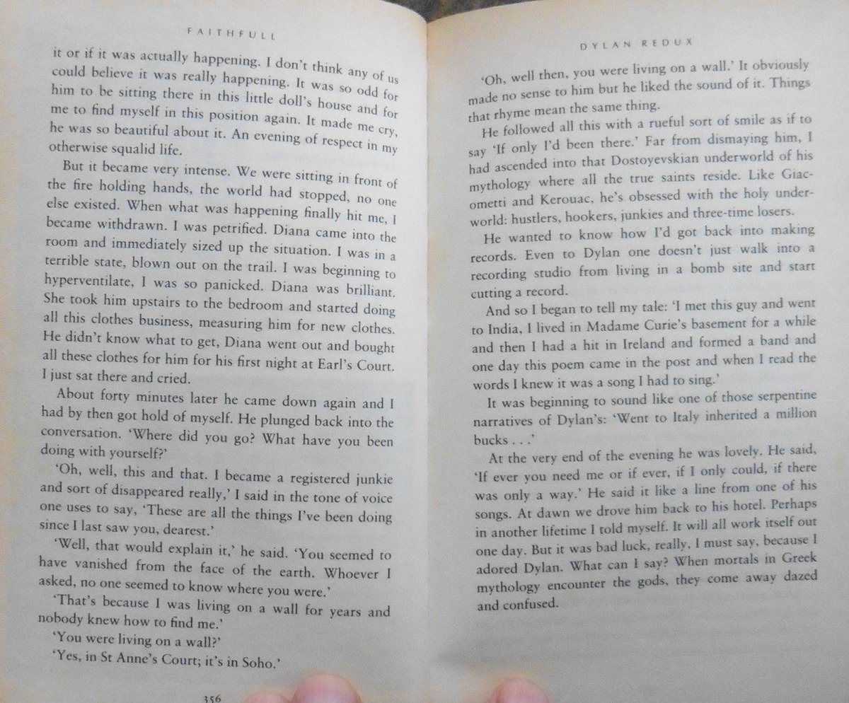 Rest in Peace Marianne Faithfull 💔 in these pages from her memoir she writes about her emotional encounter with Bob Dylan after the release of her seminal album Broken English