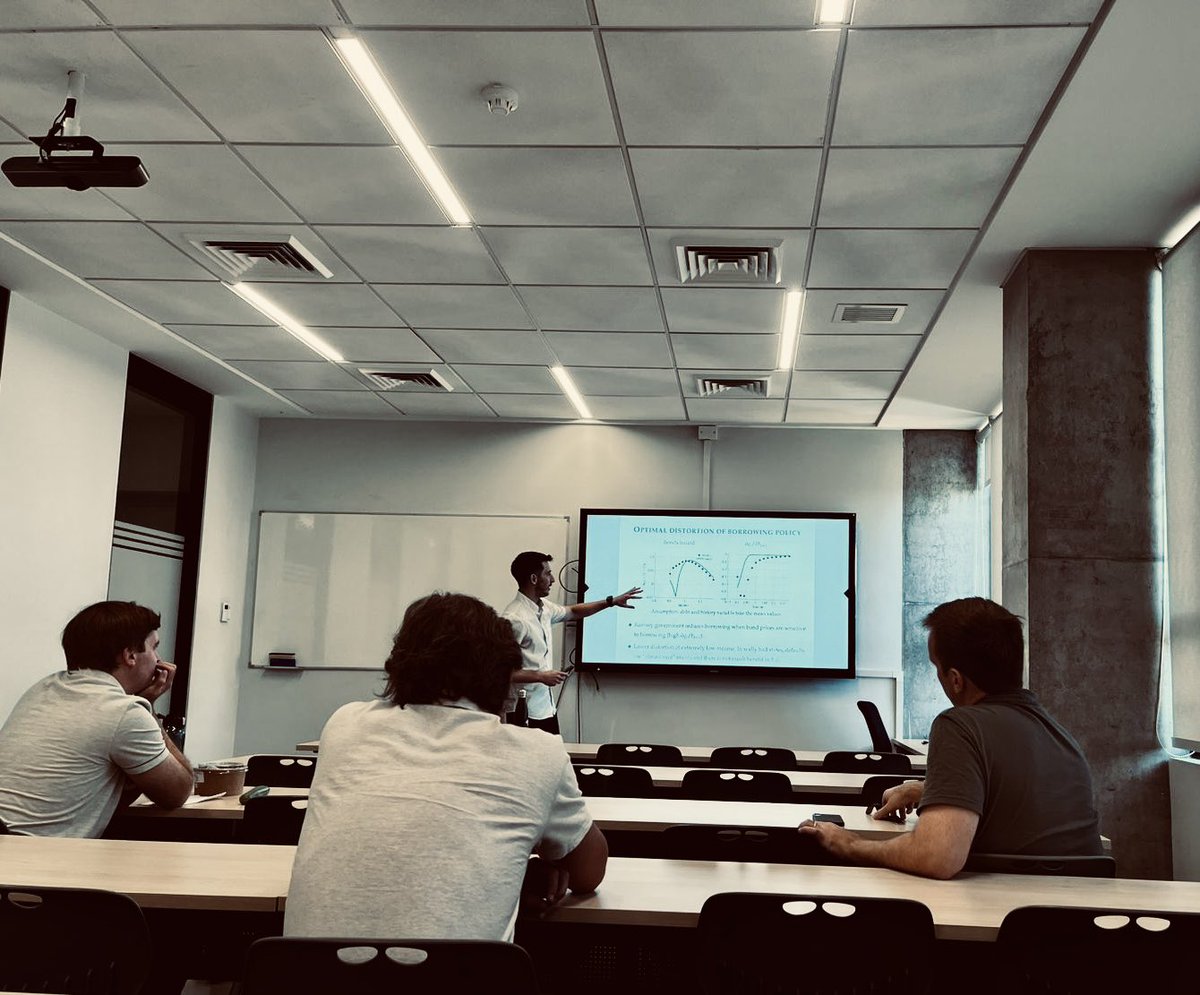 Francisco Roch (@francisco_roch) on Twitter photo Had a great and productive week visiting <a href="/IE_UC/">Instituto Economía UC</a> . It was a pleasure to present my paper “Constrained Efficient Borrowing with Sovereign Default Risk” and engage in insightful discussions. Many thanks to <a href="/ale_vicondoa/">Alejandro Vicondoa</a> for the kind invitation and to everyone for the warm welcome! Had a great and productive week visiting <a href="/IE_UC/">Instituto Economía UC</a> . It was a pleasure to present my paper “Constrained Efficient Borrowing with Sovereign Default Risk” and engage in insightful discussions. Many thanks to <a href="/ale_vicondoa/">Alejandro Vicondoa</a> for the kind invitation and to everyone for the warm welcome!