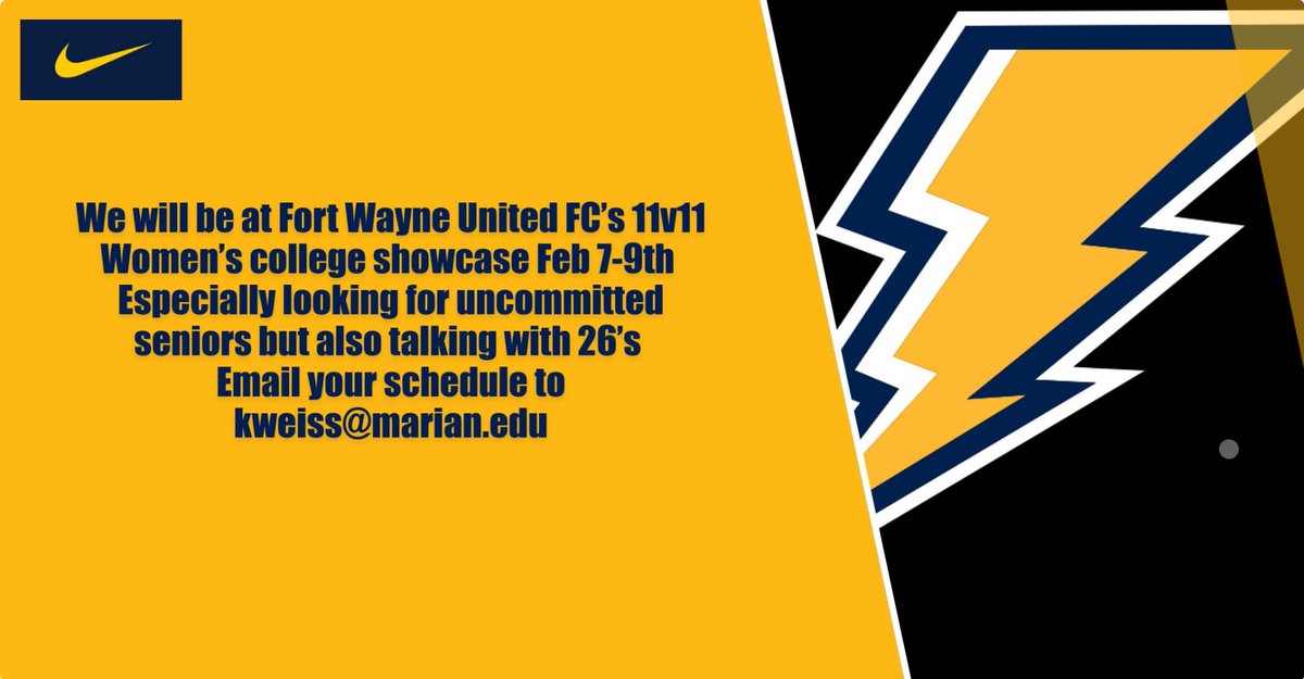 Marian University ⚡️ Ancilla Women’s Soccer (@ancillasoccer) on Twitter photo Send your schedule to kweiss@marian.edu we will try and make a game or make time to talk with you. Send your schedule to kweiss@marian.edu we will try and make a game or make time to talk with you.