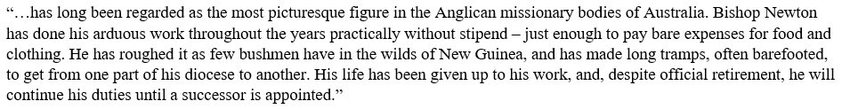 AustAnglican's tweet image. 31 January 1936: retirement of the Rt Revd Henry Newton (1866-1947), after 14 years as third Bishop of New Guinea. Before that, second Bishop of Carpentaria 1915-1922. #anglican #89years He did some locum work on Thursday Island before returning to New Guinea; he died in Dogura.