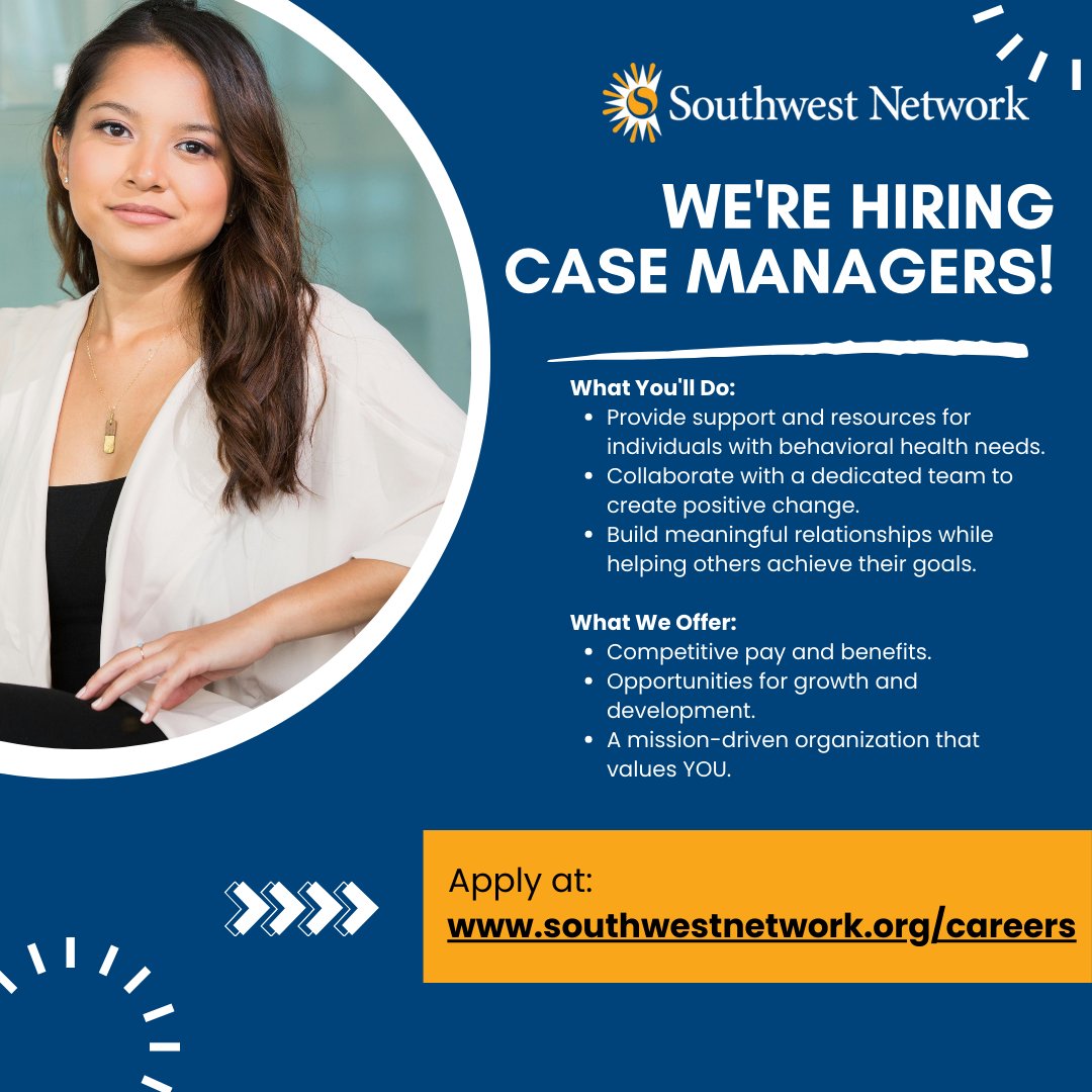 Are you passionate about making a difference in the lives of others? Join our team and help empower individuals on their path to recovery! Know someone perfect for this role? Apply today at: southwestnetwork.org/careers