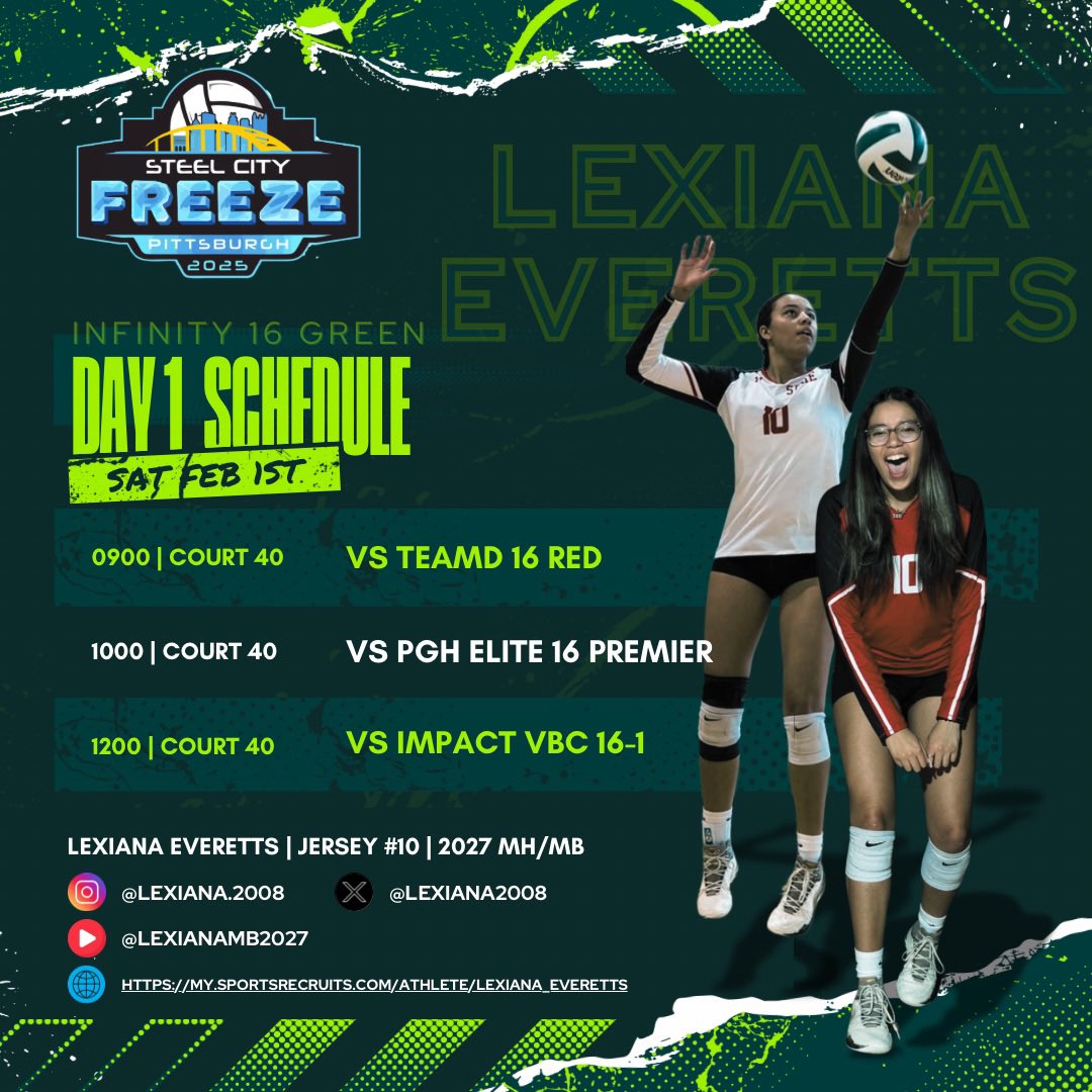 Day 1 schedule for my first tourney of the season! Can’t wait to be back on the court (like I ever left it😅) 
.
#prepdig #prepdigOH #volleyball #volleyballlife #volleyballplayer #volleyballgame #volleyballislife #classof2027 #volleyball #middle  #volleyballgirls ##sports #ball