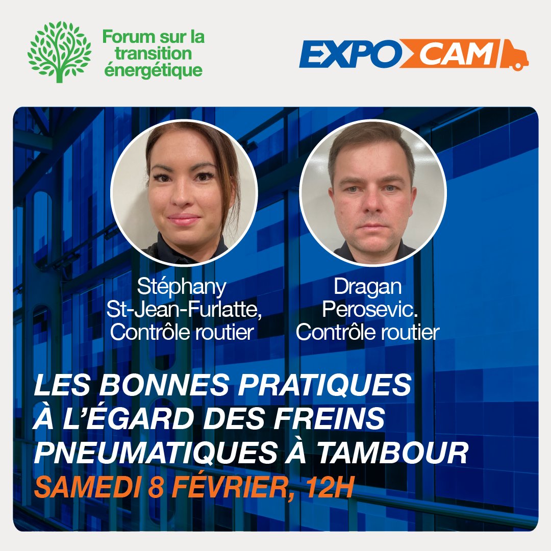 Profitez de votre venue sur le salon pour vous informer sur la sécurité liée au bon entretien de vos freins pneumatiques. Cette présentation vous est offerte par la <a href="/SAAQ/">SAAQ</a>. Cliquez ici pour vous inscrire  bit.ly/EX25INVITEX