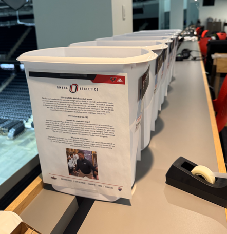 bportnoy15's tweet photo. Fun sponsor news: Omaha is finalizing a deal with Papillion Sanitation as an associate game sponsor for Saturday's MBB matchup vs. Denver, source tells @SBJ.  

Deal coincides with a promotion allowing fans to bring up to five-gallon trash bins to be filled with popcorn for $5. https://t.co/KAChIMinBq