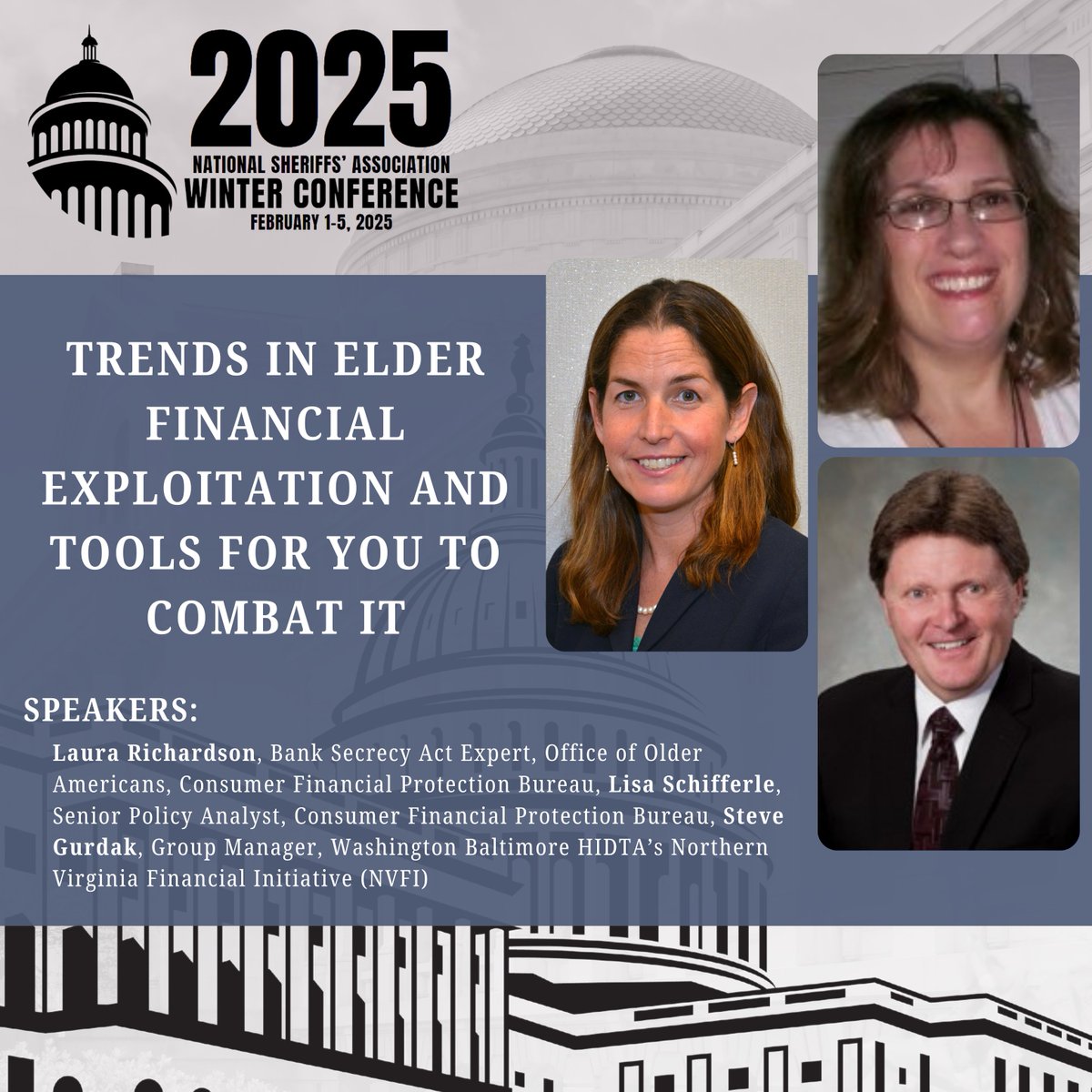 NationalSheriff's tweet image. Final Day of #Sheriffs2025 Speaker Spotlight!

The wait is almost over, tomorrow, we kick off the 2025 NSA Winter Conference!

For our final Speaker Spotlight, we’re showcasing the leaders, innovators, and change makers who will take the stage to share game changing insights.…