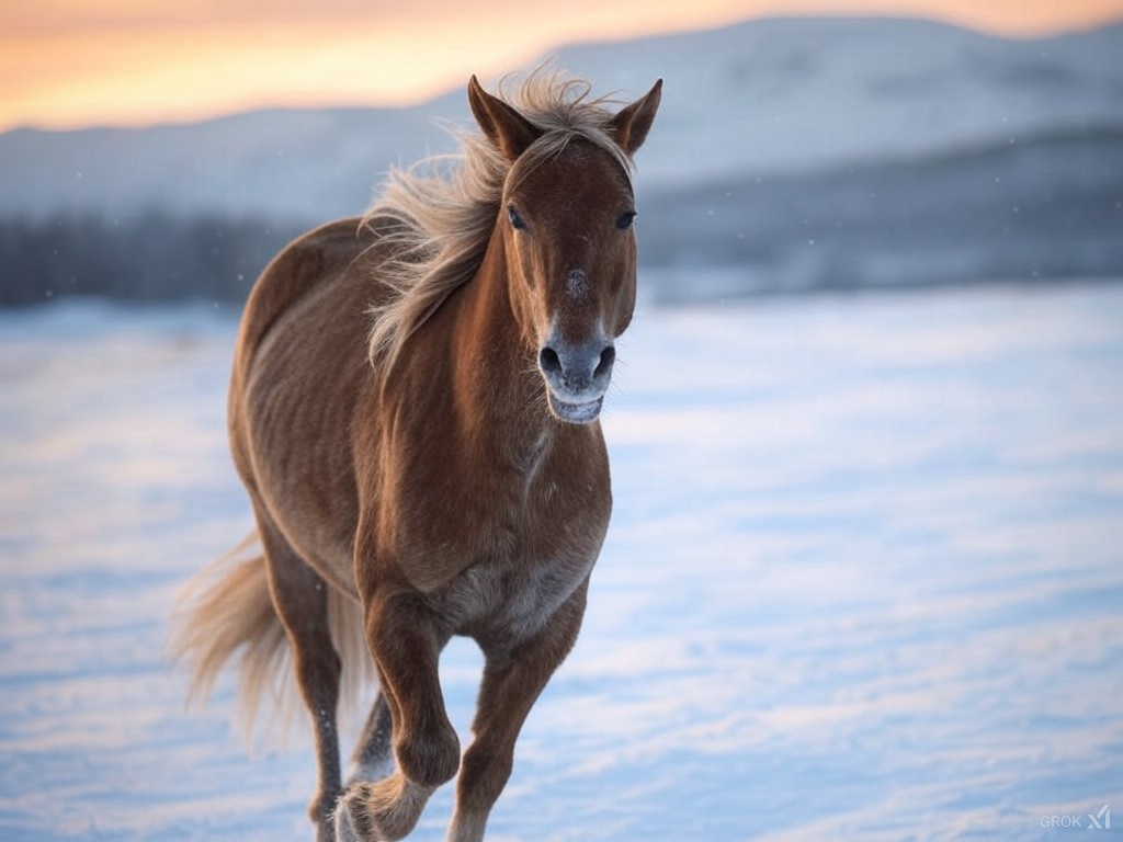 Paprts's tweet photo. #馬 #Horse #Snowfield #Grok https://t.co/6p1DseoY88