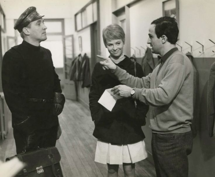 Truffaut's Fahrenheit 451 is a brushstroke of rebellion, painting a world where books are contraband and thought is a fire to be extinguished. Yet, it's the human spirit's defiance that truly ignites the screen.

On set with Oskar Werner n Julie Christie.