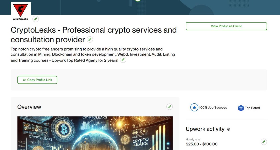 LeaksCrypto's tweet image. Cryptoleaks is celebrating two years top rated agency on @Upwork , Thanks everyone of the team, We are here because of you.