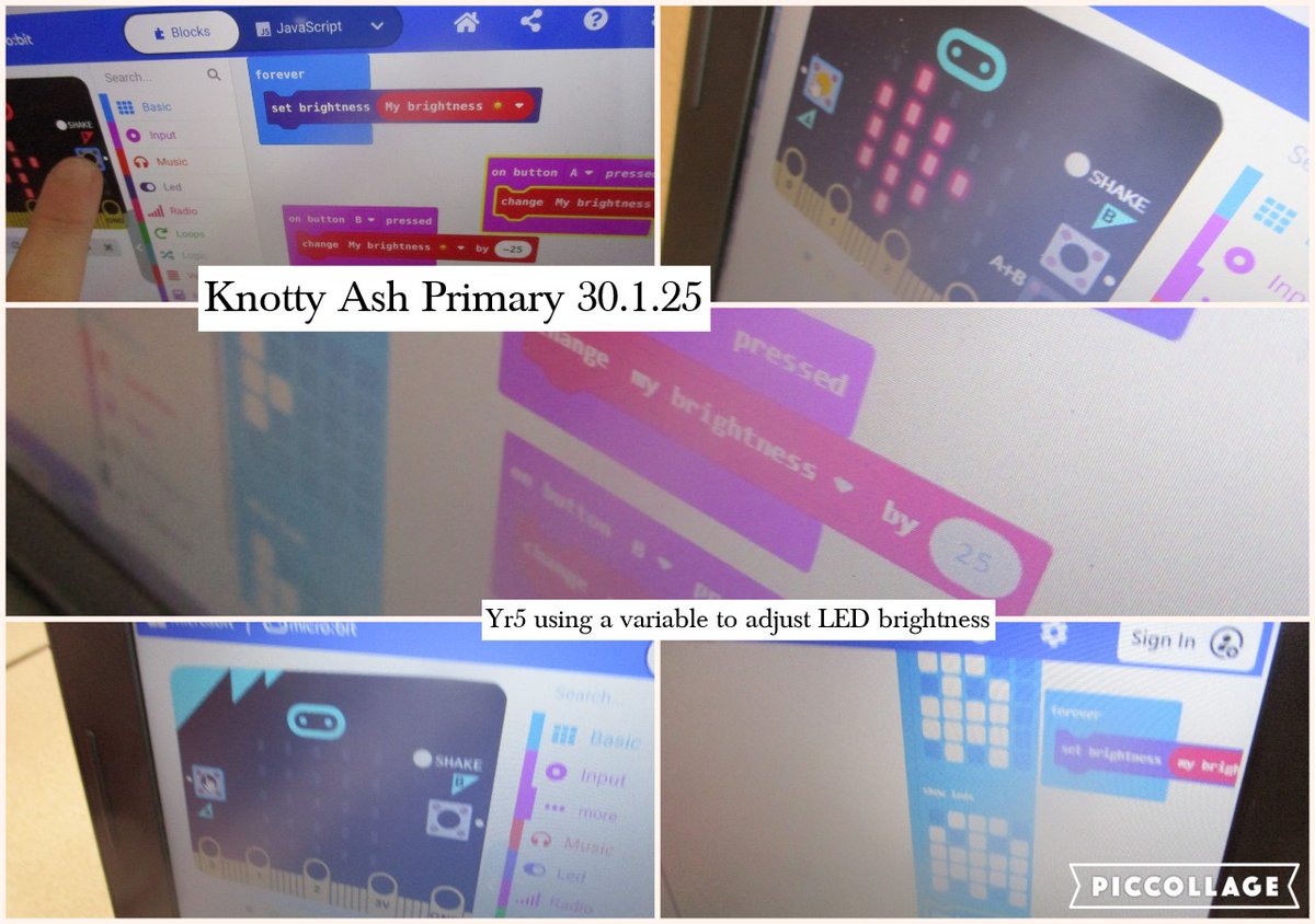 Today, Yr5 have been using a variable to adjust LED brightness on 'MS Makecode for micro:bit' <a href="/AshKnotty/">Knotty Ash Primary</a>