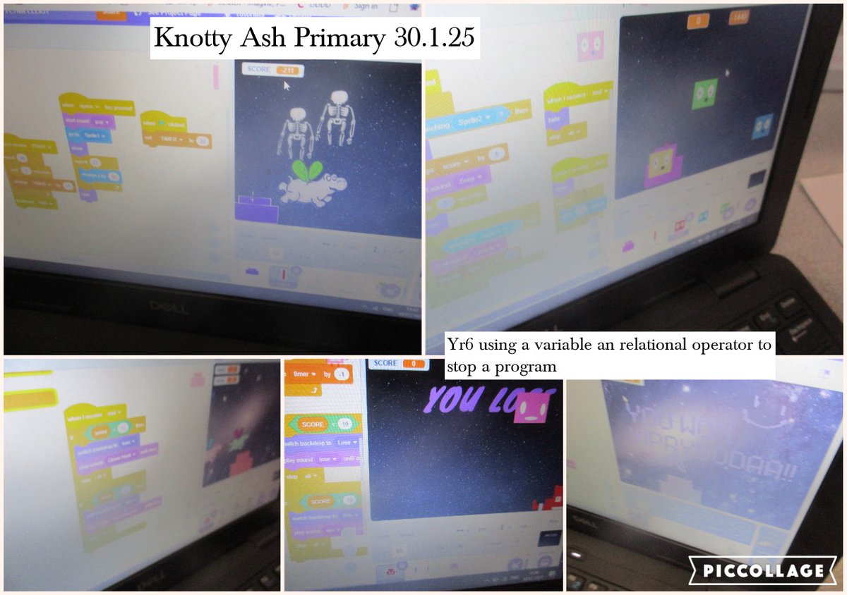 Yr6 pupils have been using a variable and relational operator to stop a program in their Scratch space invaders game <a href="/AshKnotty/">Knotty Ash Primary</a>