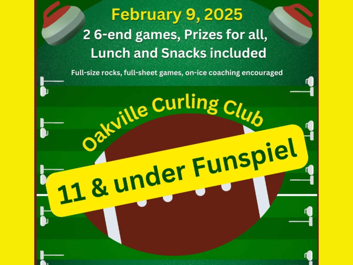 For curlers age 11 &amp; under, come on out for a super fun day of curling! Sunday, Feb 9th. No competitive curling experience required, first-time bonspielers welcomed, this spiel is for FUN! Register now: oakvillecurlingclub.com/index.php/comp…