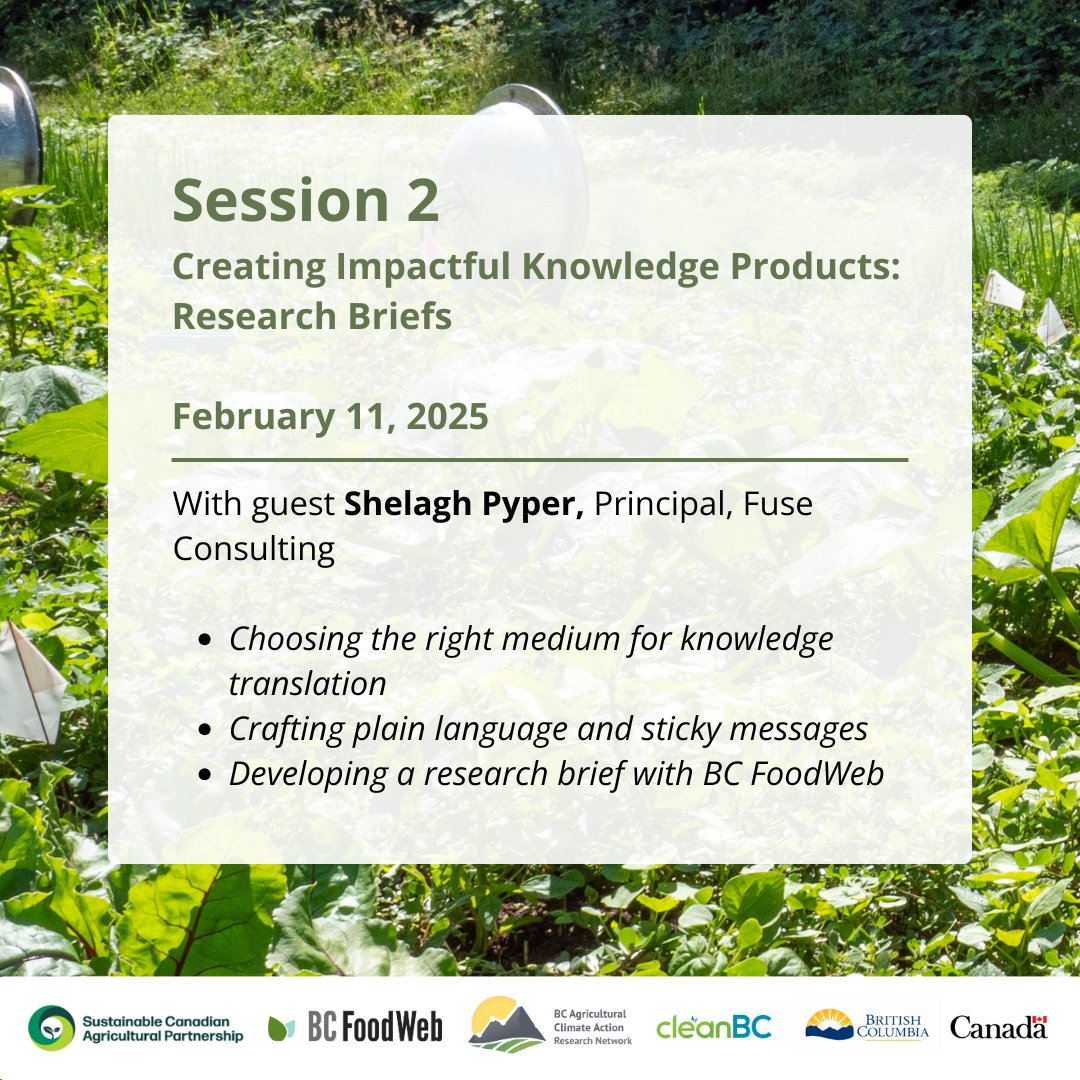 BCFoodWeb's tweet image. There's still time to grab a seat for @bcacarn and @bcfoodweb’s Seeding Success: Enhancing Farmer-Centered Science Communication! 💻🌱 

🌾Find more info and register through the link below:
bcacarn.ca/events/5801-2/