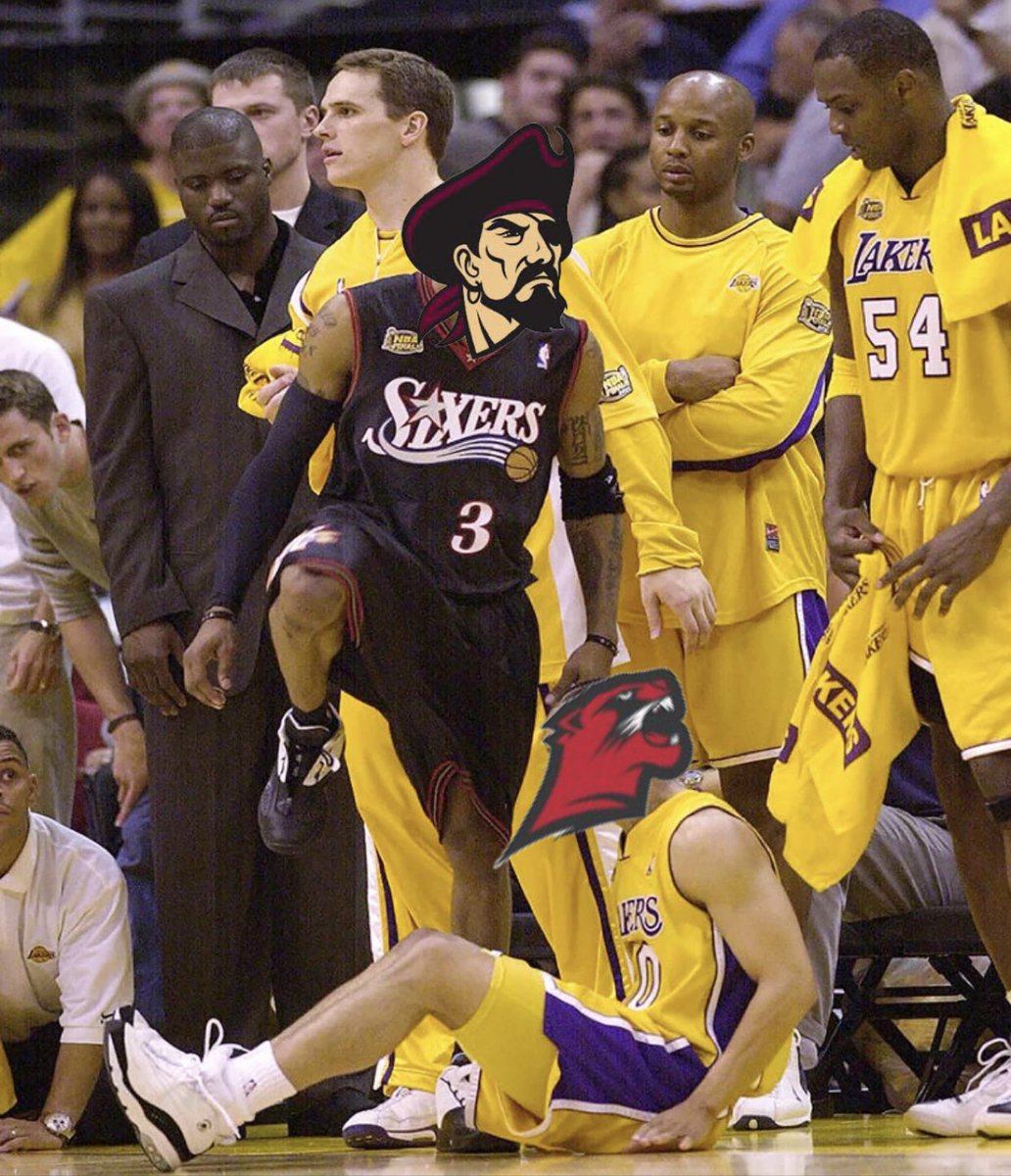 🏴‍☠️B-BALL🏴‍☠️
TOMORROW the fellas take on Jamestown in hoops at 7:45🚨 Get to the collegiate to support the MEN IN MAROON and watch them catch yet another W‼️ This one is going to be fun #Ł #farmerswrap #Rizz #ILOVESJCI 
THEME: Tank top/ Beaters and Shades