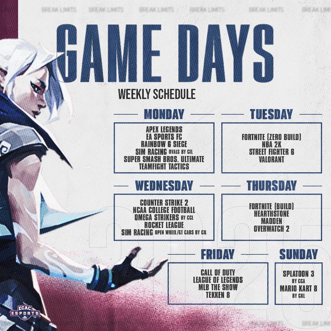 ๐๐๐๐ ๐๐ฆ๐ฃ๐ข๐ฅ๐ง๐ฆ (@ecac_esports) on Twitter photo The ECAC Spring โ25 season IS HERE ๐ฅ
- 23 GAME TITES
- 280+ schools
- Partnerships with <a href="/ChipotleTweets/">Chipotle</a> <a href="/ByeBlueLight/">Bye Blue Light</a> <a href="/msiUSA/">MSI Gaming USA</a> <a href="/CCA_Splatoon/">Collegiate Cephalopod Association</a> <a href="/CollegiateKL/">Collegiate Karting League</a> & more!
Join the ECAC family:ย ecacsports.com/sb_output.aspxโฆ
#ECAC | #ECACEsports | #college | #esports The ECAC Spring โ25 season IS HERE ๐ฅ
- 23 GAME TITES
- 280+ schools
- Partnerships with <a href="/ChipotleTweets/">Chipotle</a> <a href="/ByeBlueLight/">Bye Blue Light</a> <a href="/msiUSA/">MSI Gaming USA</a> <a href="/CCA_Splatoon/">Collegiate Cephalopod Association</a> <a href="/CollegiateKL/">Collegiate Karting League</a> & more!
Join the ECAC family:ย ecacsports.com/sb_output.aspxโฆ
#ECAC | #ECACEsports | #college | #esports