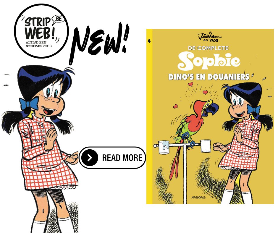 🎉 Sophie deel 5 is nu beschikbaar! 📚✨ De baanbrekende strip van Jidéhem &amp; Vicq, de eerste met een vrouwelijke hoofdrol in Robbedoes, is terug in een prachtige heruitgave! 🚗💨

🛒 Bestel nu bij Stripweb! 👉tinyurl.com/sophie-stripwe…

#Sophie #Stripweb #NuVerkrijgbaar